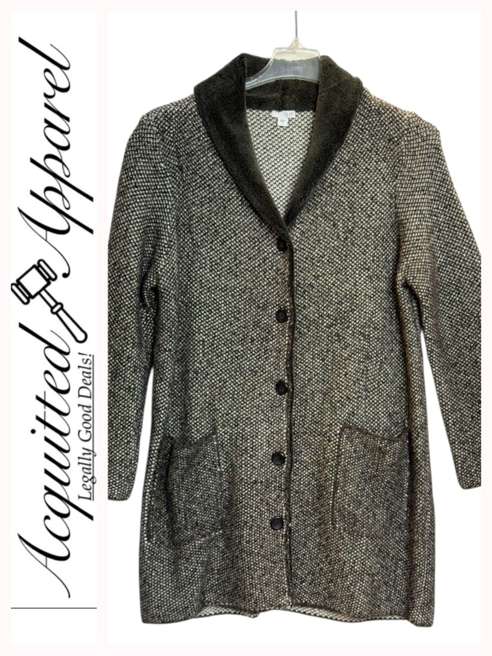 J. Jill Shawl Collar Lined Long Cardigan Sweater Small